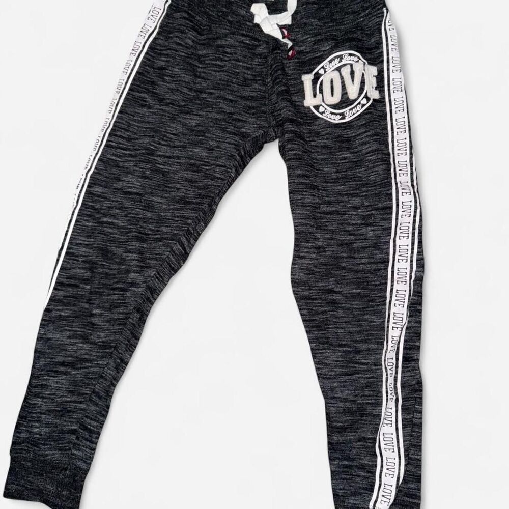 Girl's Grey and Black Joggers-tracksuits